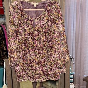 Emaline Floral Women's Blouse  Top - 2X